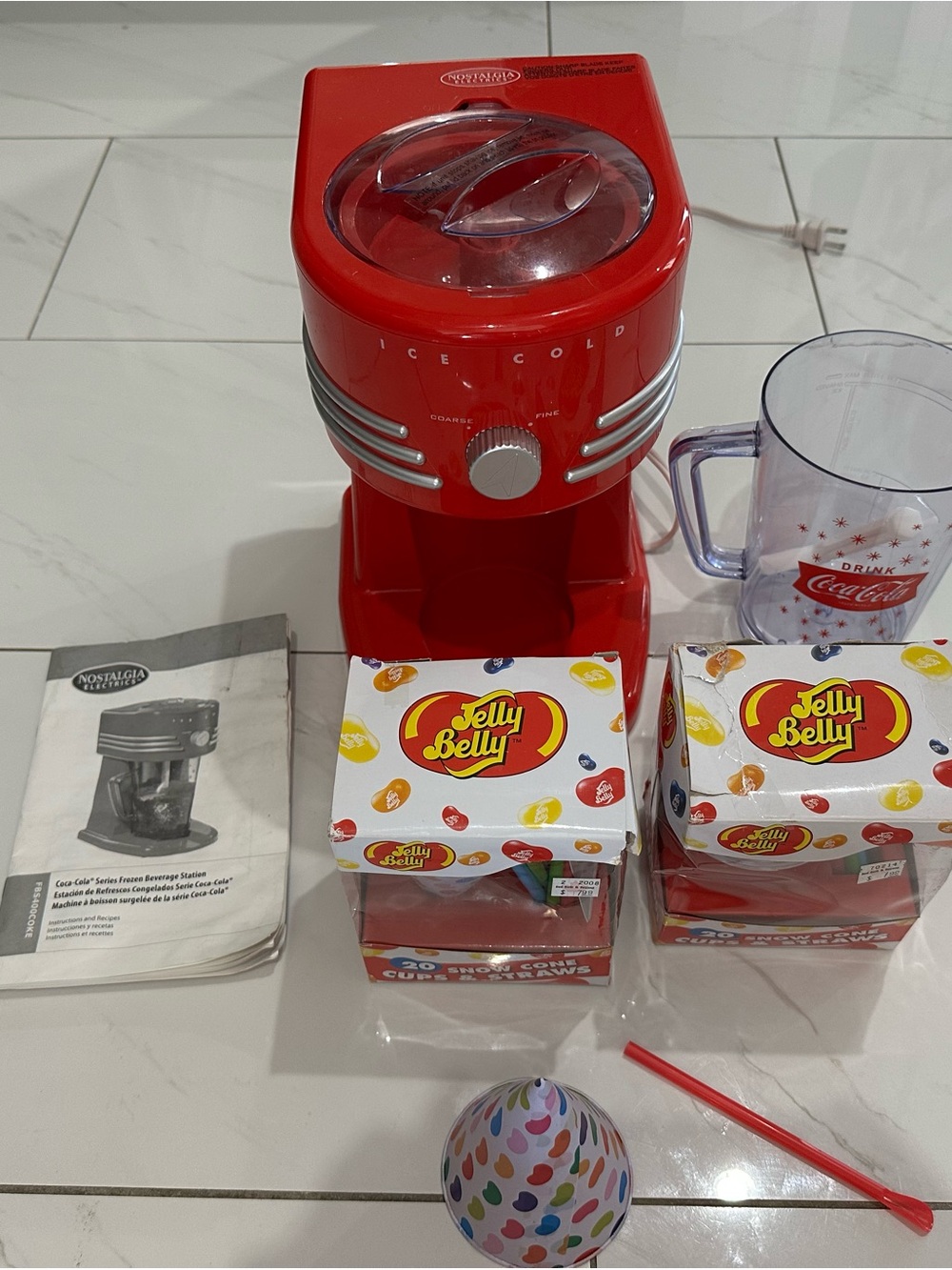 Coca-Cola Red Frozen Drink/Snow Cone/Slushy Maker with Branded Pitcher